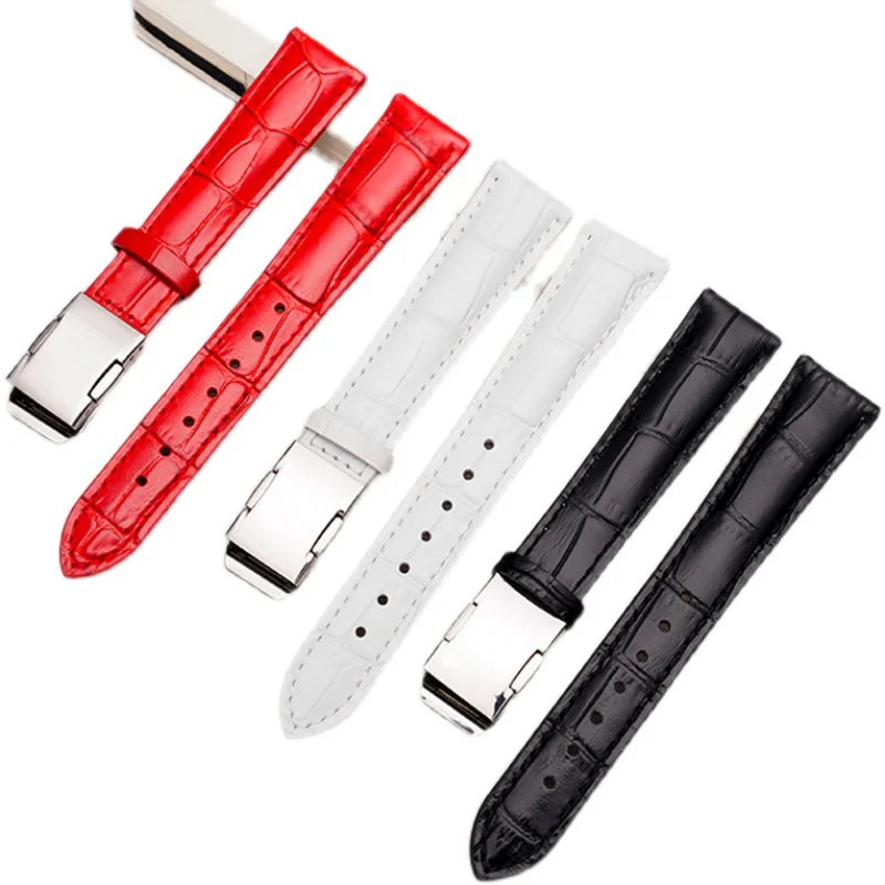 

Suitable for Casio Sheen Strap Leather Female 5012 Watch with Double Snap Buckle Red Bracelet 5010 5023 14mm 16mm 18mm Watchband