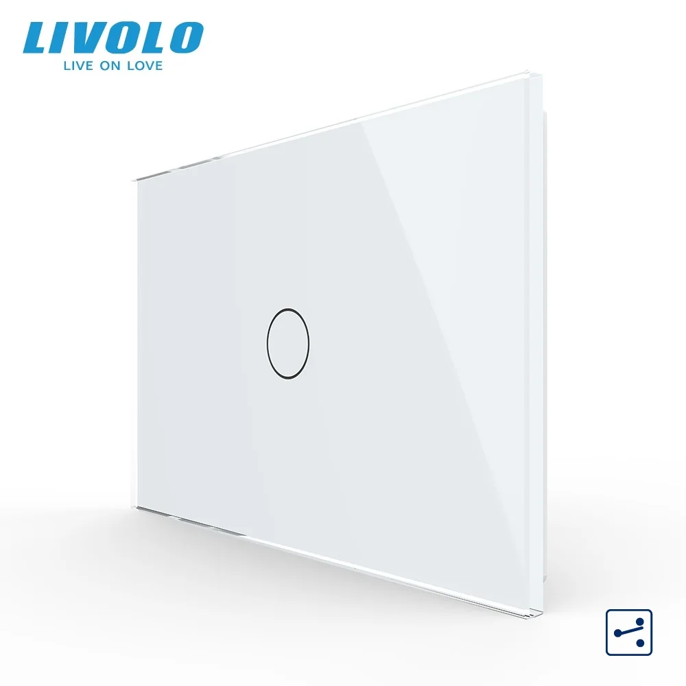 

Livolo US/AU C9 Standard Touch Screen Switches Touch 1 Gang 2 Way Wall Light Crystal Glass Panel Switch VL-C901S-11