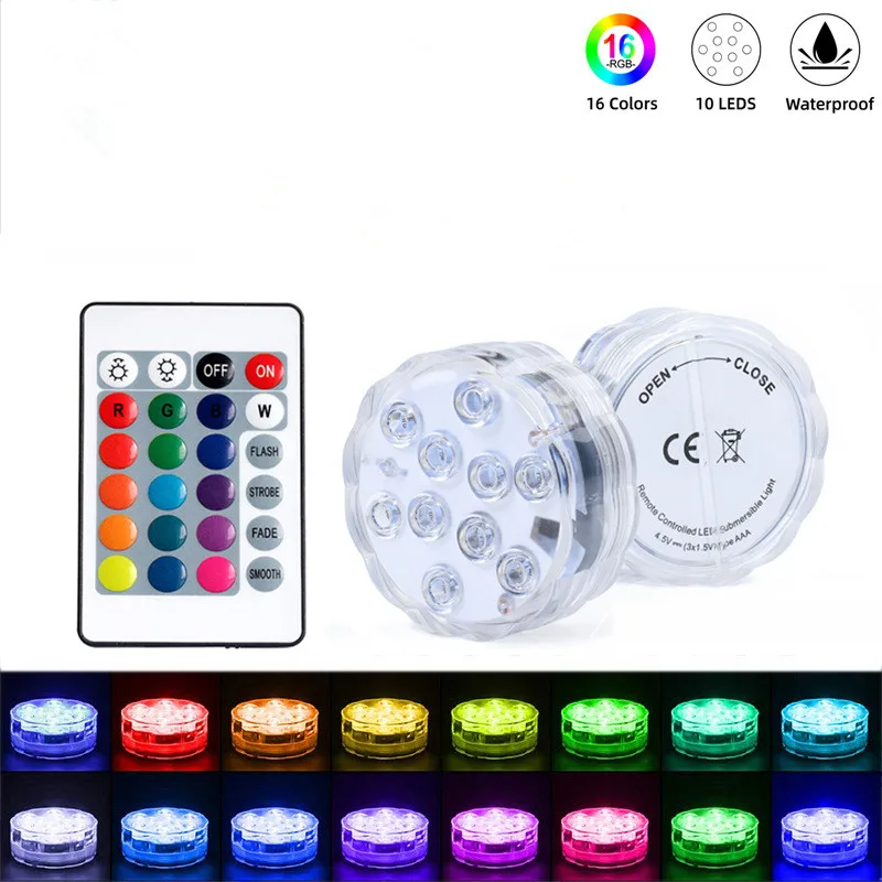 10 светодиодный Дистанционное управление RGB погружной светильник Батарея работает под водой светодиодный ночник на открытом воздухе Ваза С...
10 светодиодный Дистанционное управление RGB погружной светильник Батарея работает под водой светодиодный ночник на открытом воздухе Ваза С...