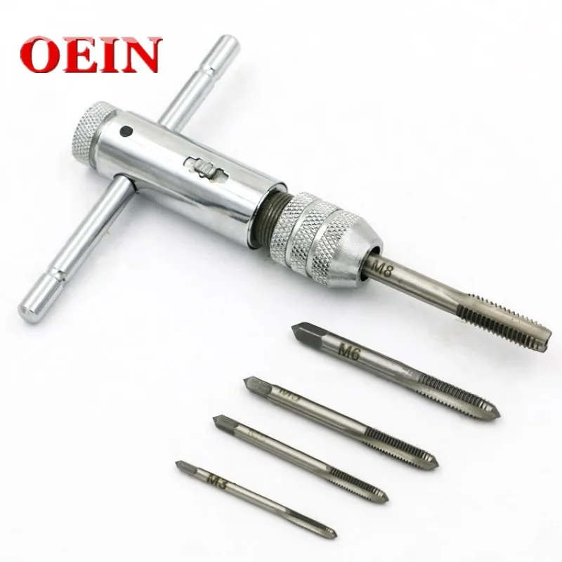 5Pcs M3-M8 T-Handle Ratchet Tap Wrench Adjustable Machinist Tool Screw Thread Plug Tap Machinist Tool
5Pcs M3-M8 T-Handle Ratchet Tap Wrench Adjustable Machinist Tool Screw Thread Plug Tap Machinist Tool
