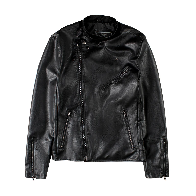 2020 Black new autumn/winter pu motorcycle jacket short shape-fitting imitation leather jacket for men's black leather jacket
2020 Black new autumn/winter pu motorcycle jacket short shape-fitting imitation leather jacket for men's black leather jacket