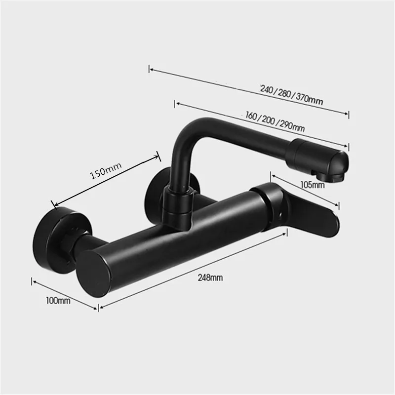 Kitchen Faucets Black Brass Wall Mounted Dual Hole Bathroom 360 Rotate Basin Faucet Cold Hot Water Sink Crane Mixer Taps
Kitchen Faucets Black Brass Wall Mounted Dual Hole Bathroom 360 Rotate Basin Faucet Cold Hot Water Sink Crane Mixer Taps