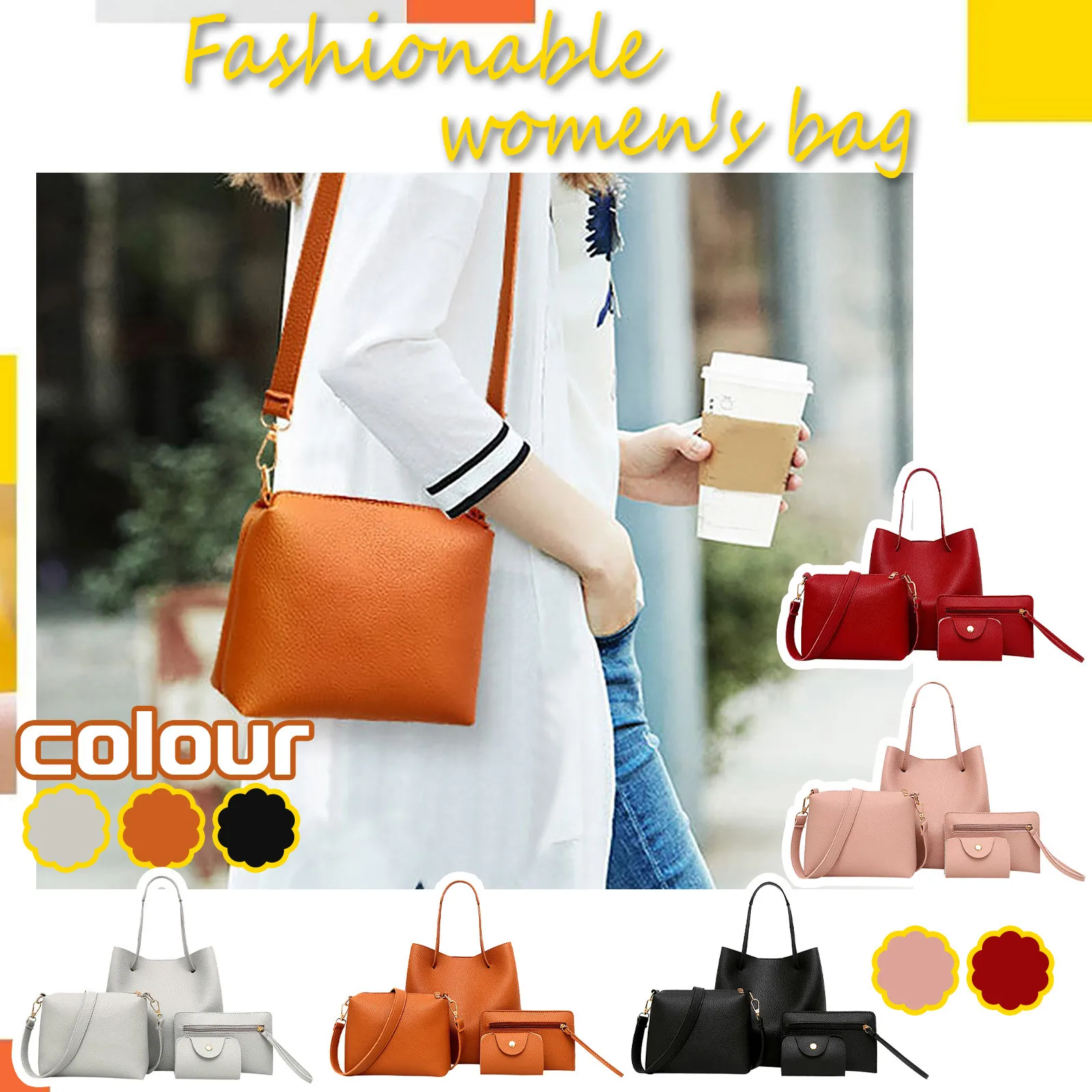 New Wave Fashion Four-piece Tassel Shoulder Bag Pu Leather Ladies Handbag Wild Casual Messenger Bag 2021 New Thicker Style
New Wave Fashion Four-piece Tassel Shoulder Bag Pu Leather Ladies Handbag Wild Casual Messenger Bag 2021 New Thicker Style