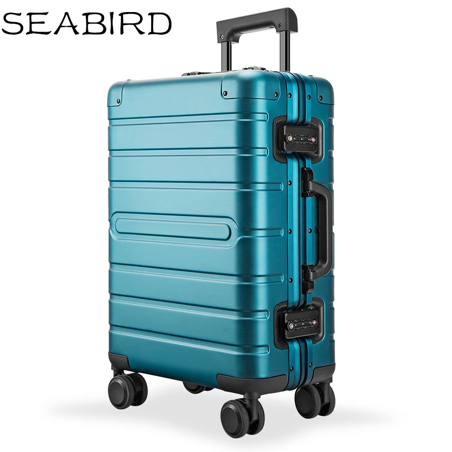 

SEABIRD 20" 24" 28" inch 100% aluminium spinner travel suitcase hand luggage trolley with wheel
