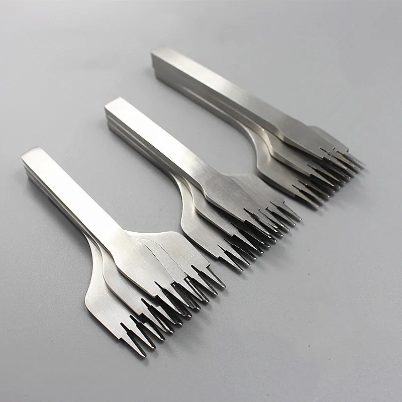 3pcs/set 2/5/10 Teeth Prong Leather Die-steel Chisel French Style Pricking Iron Sharp Leather Punching Tool-2.7/3.0/3.38/3.85mm
3pcs/set 2/5/10 Teeth Prong Leather Die-steel Chisel French Style Pricking Iron Sharp Leather Punching Tool-2.7/3.0/3.38/3.85mm