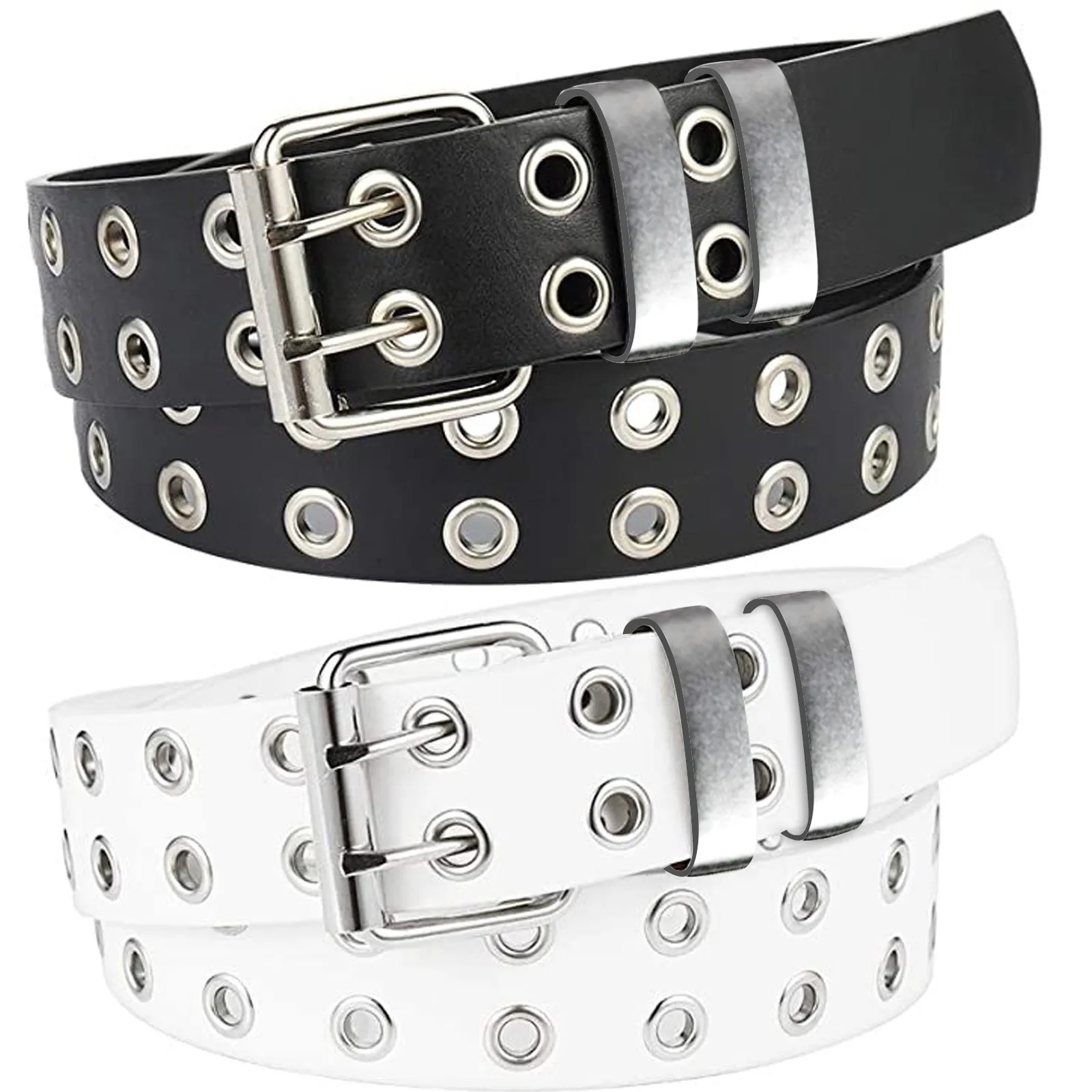 Ремень в стиле панк женский, модный декоративный пояс из сплава с двойной вытяжной воздушной петлей, с пряжкой, для джинсов, 2 шт. (черный и бе...
Ремень в стиле панк женский, модный декоративный пояс из сплава с двойной вытяжной воздушной петлей, с пряжкой, для джинсов, 2 шт. (черный и бе...