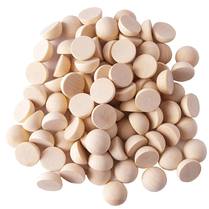 100Pcs 20 mm Half Wooden Beads, Unfinished Split Natural Round Wood Balls Loose Beads for DIY Craft Christmas
100Pcs 20 mm Half Wooden Beads, Unfinished Split Natural Round Wood Balls Loose Beads for DIY Craft Christmas