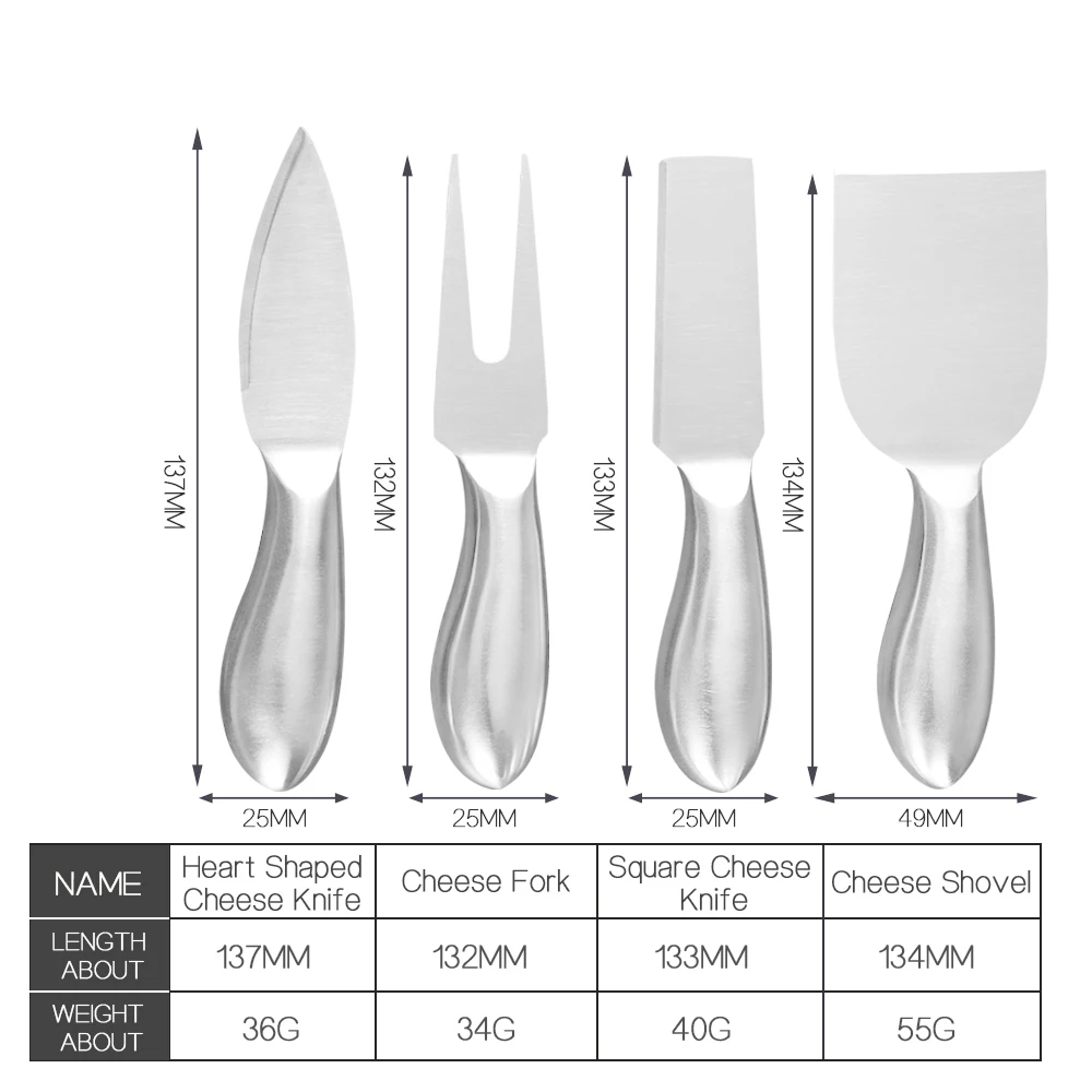 4 шт. набор серебряных ножей для сыра из нержавеющей стали распорка масла резак