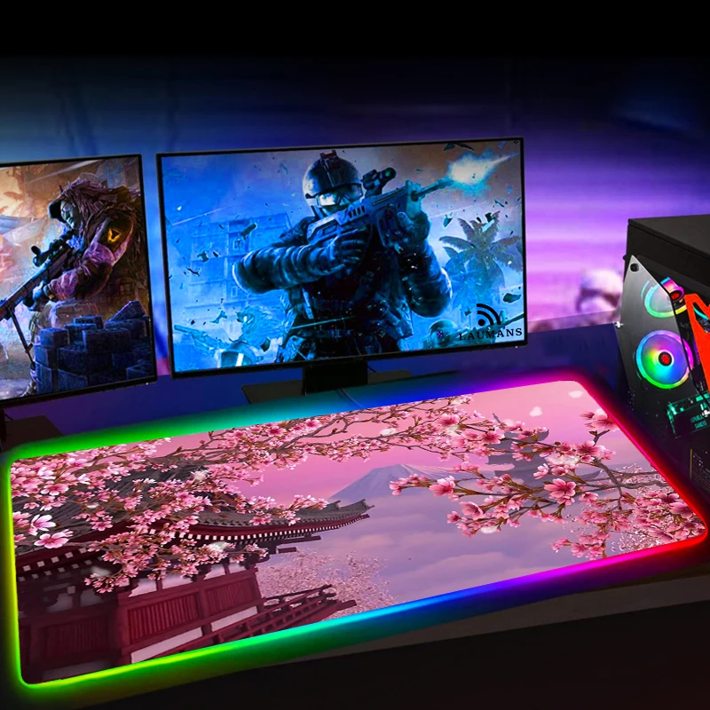 Rgb Mat for Mouse Large Mouse Pad Gamer Pc Accessories Gaming Backlit Mat for Desk Padmouse Keyboard Pink Mousepad Sakura 
Rgb Mat for Mouse Large Mouse Pad Gamer Pc Accessories Gaming Backlit Mat for Desk Padmouse Keyboard Pink Mousepad Sakura