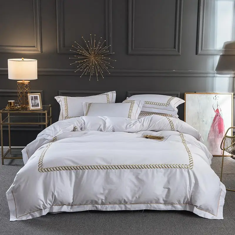 35 White Cotton Luxury Hotel/home Bedding Set King Queen Size Bed Set Bedsheets Linen Set Embroidery Duvet Cover Pillowcase
35 White Cotton Luxury Hotel/home Bedding Set King Queen Size Bed Set Bedsheets Linen Set Embroidery Duvet Cover Pillowcase