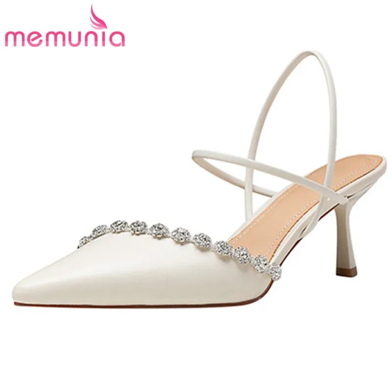 MEMUNIA Big Size 41 Thin High Heels Sandals Women Genuine Leather Shoes Pointed Toe Crystal Summer Party Wedding Shoes Woman
MEMUNIA Big Size 41 Thin High Heels Sandals Women Genuine Leather Shoes Pointed Toe Crystal Summer Party Wedding Shoes Woman