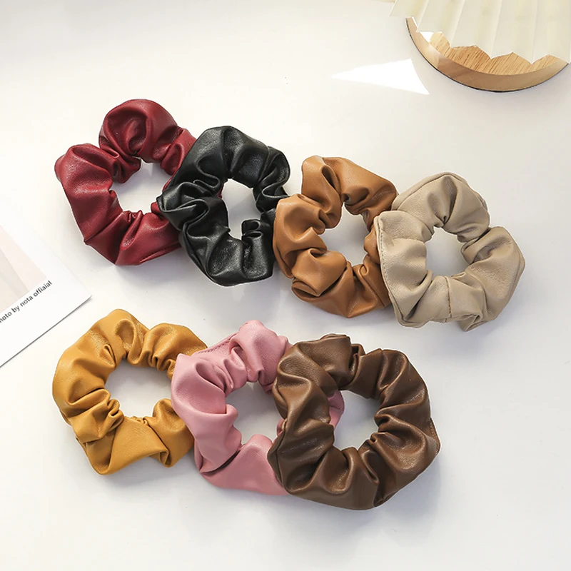 Classic PU Leather Scrunchies Solid Color Hair Ties Rubber bands Elastic Hair bands Ponytail Holder Women Girls Hair Accessories
Classic PU Leather Scrunchies Solid Color Hair Ties Rubber bands Elastic Hair bands Ponytail Holder Women Girls Hair Accessories