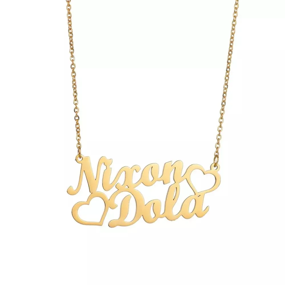 Personalized Couple Name Heart Necklaces Customized Stainless Steel Women Jewelry Collar Double Heart Two Name Necklace Kулон
Personalized Couple Name Heart Necklaces Customized Stainless Steel Women Jewelry Collar Double Heart Two Name Necklace Kулон