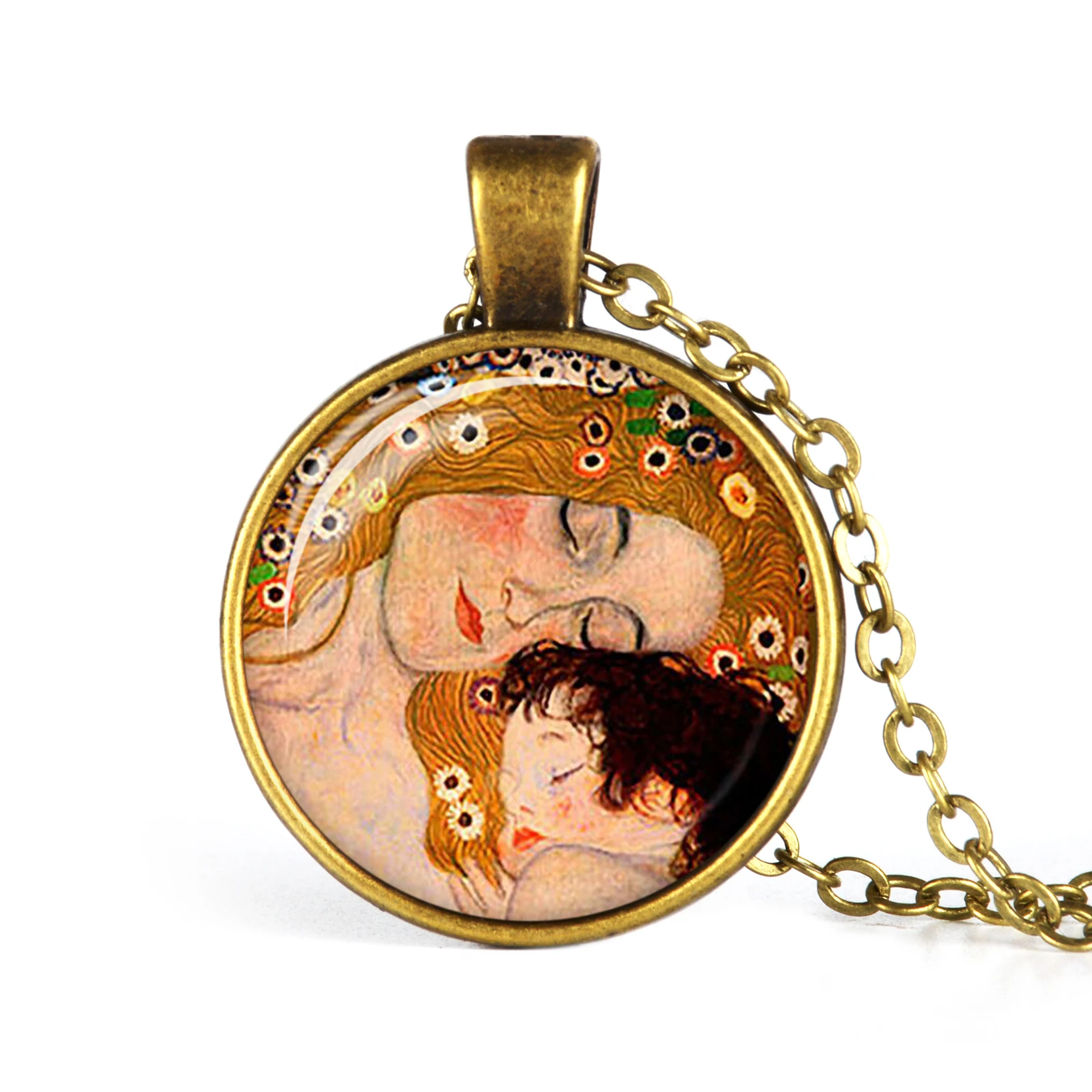Fashion Jewelry with Antique Bronze Gustav Klimt The Kiss Pattern Necklace Glass Dome Cabochon Pendant Chain Women Girl Gift
Fashion Jewelry with Antique Bronze Gustav Klimt The Kiss Pattern Necklace Glass Dome Cabochon Pendant Chain Women Girl Gift
