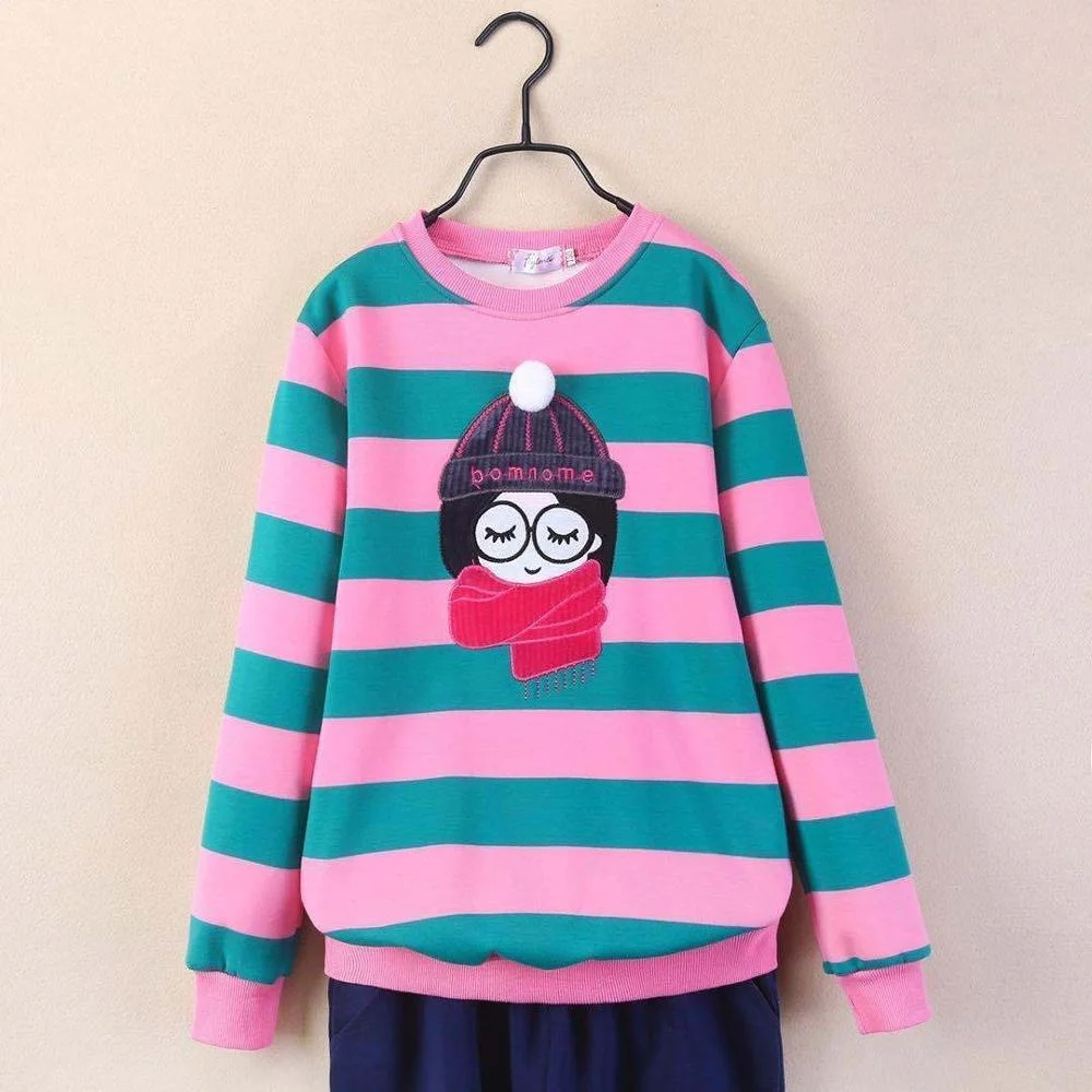 Sweatshirts for Girls Teen Children's Clothing Spring Autumn Hoodie Stripe Kids Tops Fleece Sweatshirt Girls Clothes 12 13 Years
Sweatshirts for Girls Teen Children's Clothing Spring Autumn Hoodie Stripe Kids Tops Fleece Sweatshirt Girls Clothes 12 13 Years