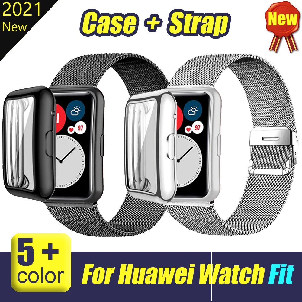 Ремешок для Huawei Watch Fit Band с корпусом, металлический браслет, защитная пленка для экрана смарт-часов, аксессуары, чехол
Ремешок для Huawei Watch Fit Band с корпусом, металлический браслет, защитная пленка для экрана смарт-часов, аксессуары, чехол