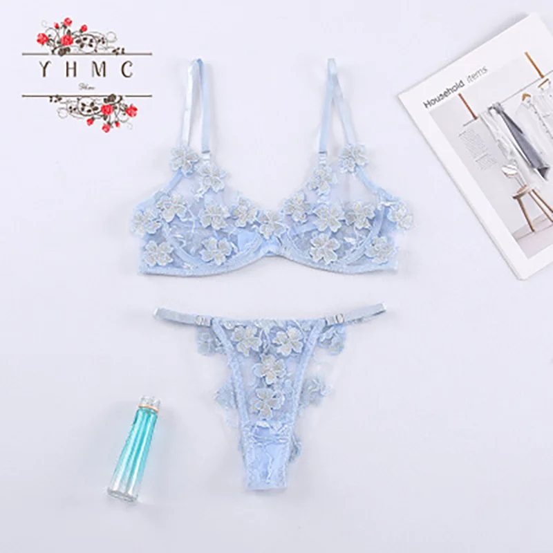Transparent Sexy Bra Set Small Chest Gathered Lace Women Underwear Romantic Flower Embroidery Perspective Mesh Underwear Set
Transparent Sexy Bra Set Small Chest Gathered Lace Women Underwear Romantic Flower Embroidery Perspective Mesh Underwear Set