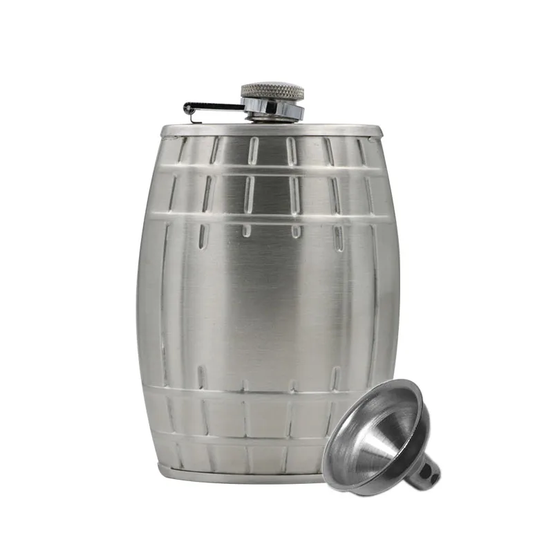 Mini 6oz Creative 304 Stainless Steel Drums Whisky Bottle Hip Flask Oil Red Wine Bucket Moscow Alcohol Funnel Vodka Flagon
Mini 6oz Creative 304 Stainless Steel Drums Whisky Bottle Hip Flask Oil Red Wine Bucket Moscow Alcohol Funnel Vodka Flagon