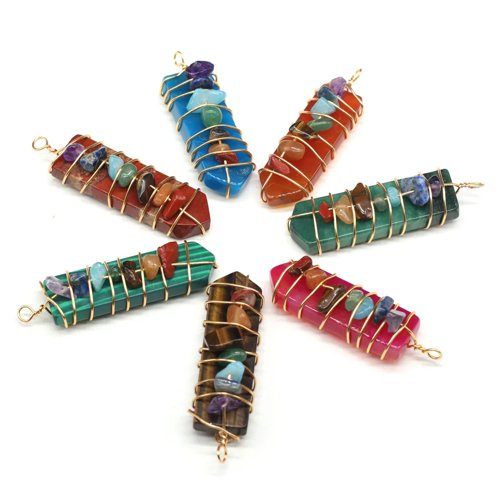 Natural Stone Pendants 7 Chakra Reiki Healing Agates Crystal Stone Charm Copper Wire Wrapped for Jewelry Making Necklace
Natural Stone Pendants 7 Chakra Reiki Healing Agates Crystal Stone Charm Copper Wire Wrapped for Jewelry Making Necklace
