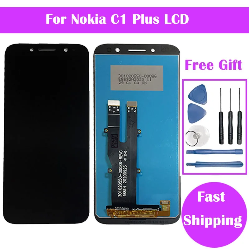 100% протестирован для Nokia C1 Plus LCD TA-1312 ЖК-дисплей сенсорный экран дигитайзер в сборе