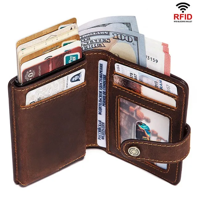 2021 New Crazy Horse Leather Men's Wallet 100% Real Leather Zero Wallets Rfid Male Short Wallet Retro Zipper Multi Card Bag 45
2021 New Crazy Horse Leather Men's Wallet 100% Real Leather Zero Wallets Rfid Male Short Wallet Retro Zipper Multi Card Bag 45