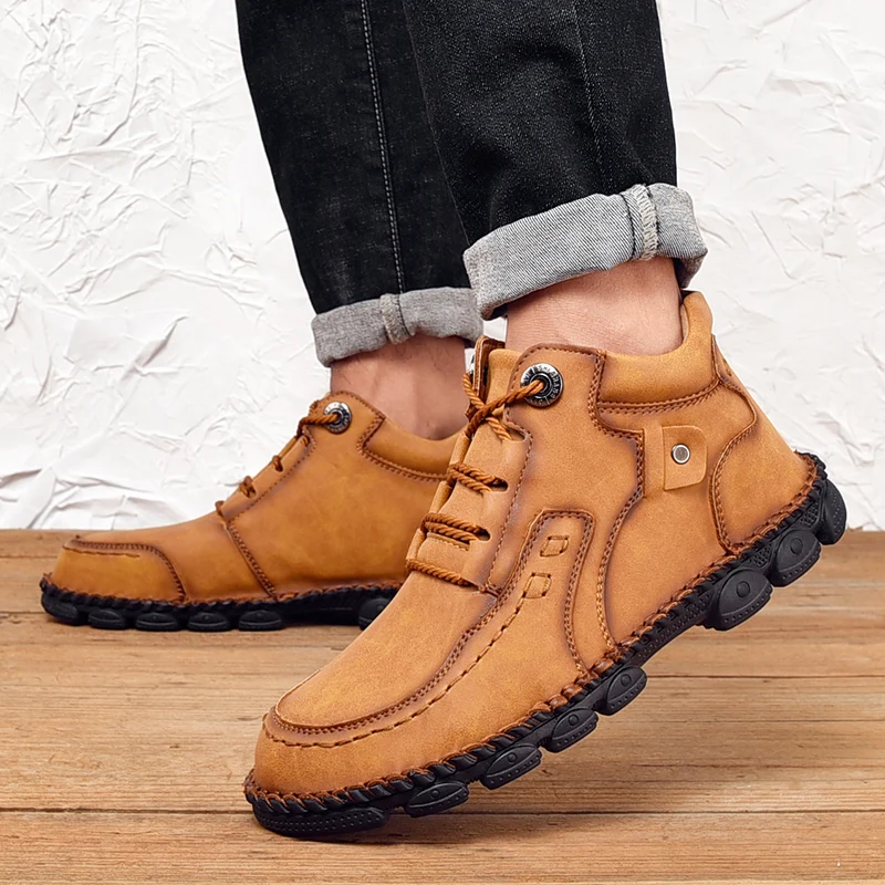 2021 Autumn New Style Pu Leather Men's Boots Fashion Lace Up Ankle Boots Men High Top Casual Comfortable Shoes Big Size 48
2021 Autumn New Style Pu Leather Men's Boots Fashion Lace Up Ankle Boots Men High Top Casual Comfortable Shoes Big Size 48