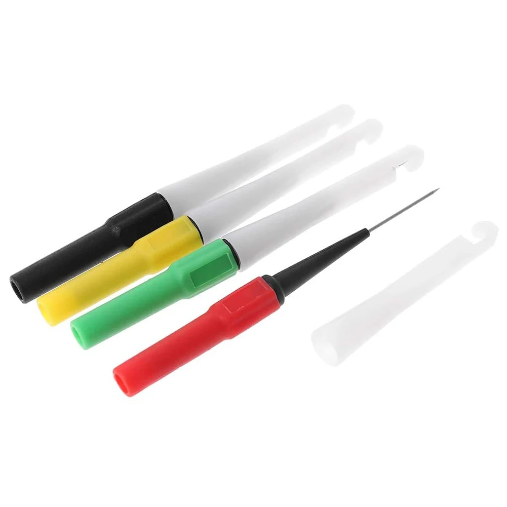 4pcs Socket Insulation Piercing Clips Needle 4mm Non-Destructive Back Probe Pin Test Probes Wire Insulation Piercer Clip
4pcs Socket Insulation Piercing Clips Needle 4mm Non-Destructive Back Probe Pin Test Probes Wire Insulation Piercer Clip