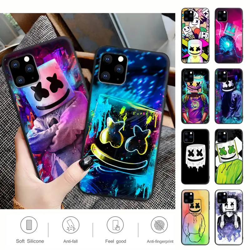 

DJ Marshmallow Black Silicone Cell Phone Case For IPhone 12 11 Pro Max Xs X Xr 7 8 6 6s Plus 5 5s Se 2020 Cover