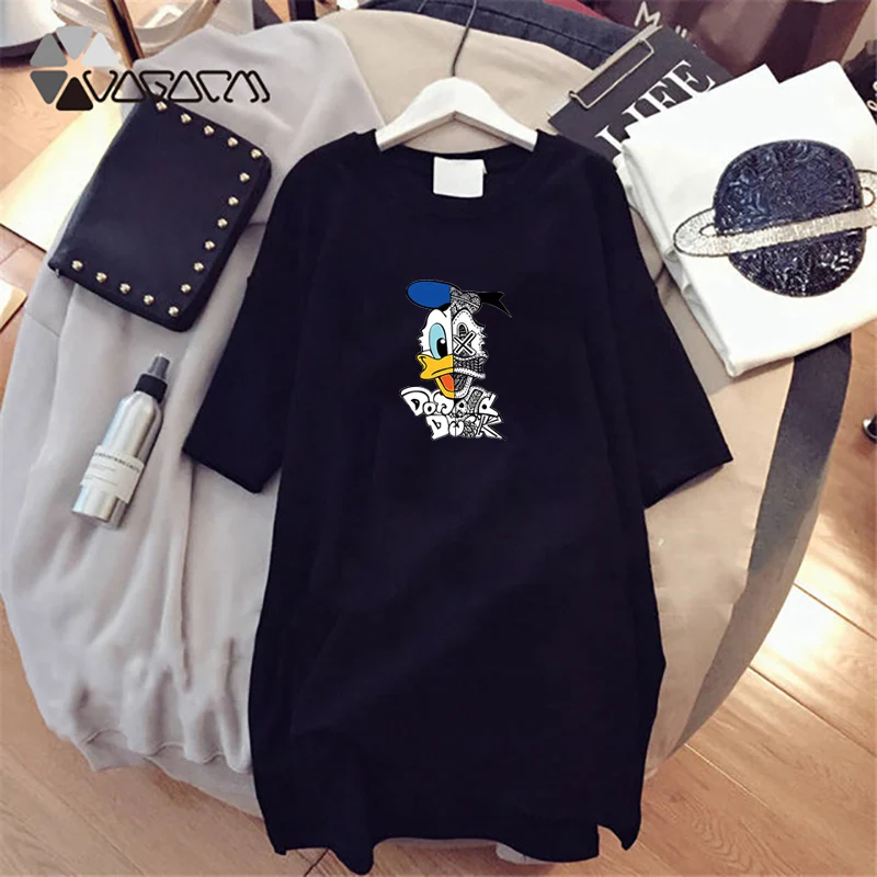 Summer Donald Duck Dress Women Cartoon Print Loose Ladies Mini Fanny Dresses Vestidoes Disney Mujer Clothing Fashion
Summer Donald Duck Dress Women Cartoon Print Loose Ladies Mini Fanny Dresses Vestidoes Disney Mujer Clothing Fashion