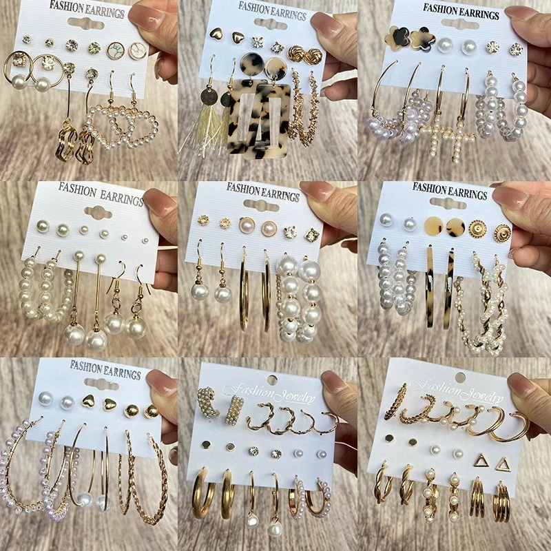 2021 Trend Earings Female Jewelry Women's Earrings Korean Stud Earrings for Women Vintage Pearl Butterfly Gold Cross Earring Set
2021 Trend Earings Female Jewelry Women's Earrings Korean Stud Earrings for Women Vintage Pearl Butterfly Gold Cross Earring Set