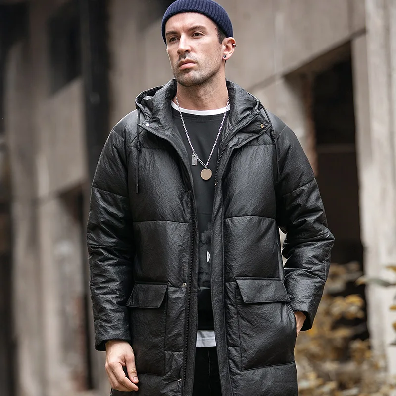 Mens Leather Down Jacket Men Long Hooded White Duck Down Casual Sheepskin Coat New Thick
Mens Leather Down Jacket Men Long Hooded White Duck Down Casual Sheepskin Coat New Thick