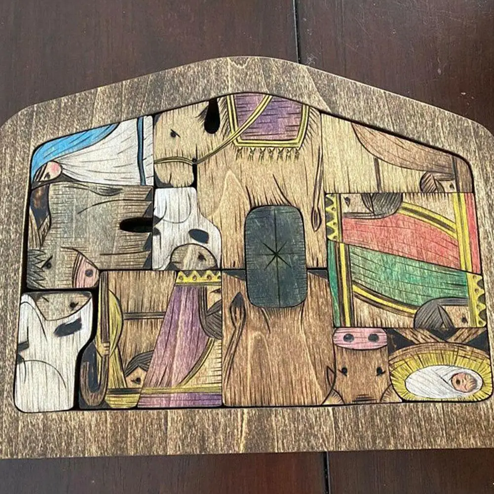 Wooden Jesus Puzzles Nativity Set Nativity Puzzle With Wood Burned Design Jigsaw Puzzle Game For Adults And Kids Desk Figurines 
Wooden Jesus Puzzles Nativity Set Nativity Puzzle With Wood Burned Design Jigsaw Puzzle Game For Adults And Kids Desk Figurines