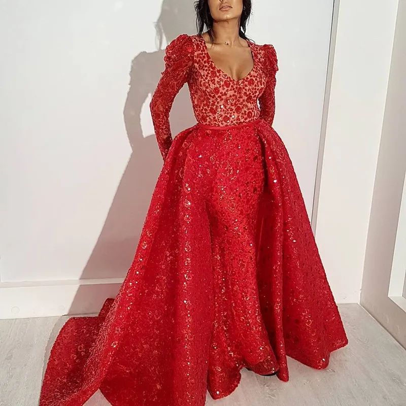 Dubai Luxury Long Sleeves V-neck Beads Sexy Wedding Dresses Long Train Mermaid Sequins Wedding Gown vestido fotos reais WD30639
Dubai Luxury Long Sleeves V-neck Beads Sexy Wedding Dresses Long Train Mermaid Sequins Wedding Gown vestido fotos reais WD30639
