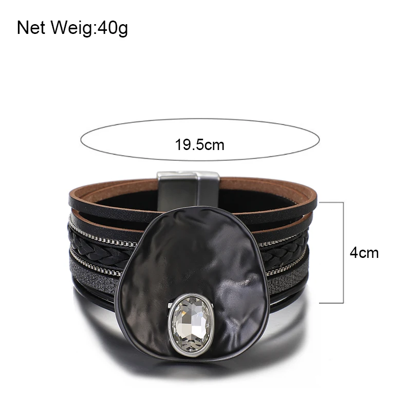 Amorcome Elegant Crystal Big Metal Charm Leather Bracelets For Women 2020 Fashion Boho Wide Wrap Bracelets Bangles Party Jewelry
Amorcome Elegant Crystal Big Metal Charm Leather Bracelets For Women 2020 Fashion Boho Wide Wrap Bracelets Bangles Party Jewelry