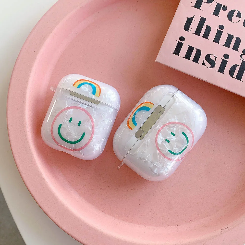 3d shell pearl pattern smiley soft silicone earphone case for apple airpods 2/1 cute luck cover for airpod pro 3 headset funda 
3d shell pearl pattern smiley soft silicone earphone case for apple airpods 2/1 cute luck cover for airpod pro 3 headset funda