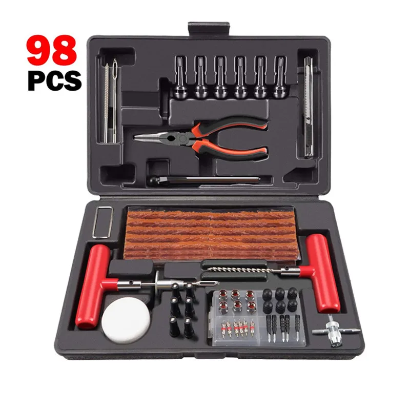 Набор для ремонта шин, комплект из 98 предметов для ремонта автомобильных колес
Набор для ремонта шин, комплект из 98 предметов для ремонта автомобильных колес