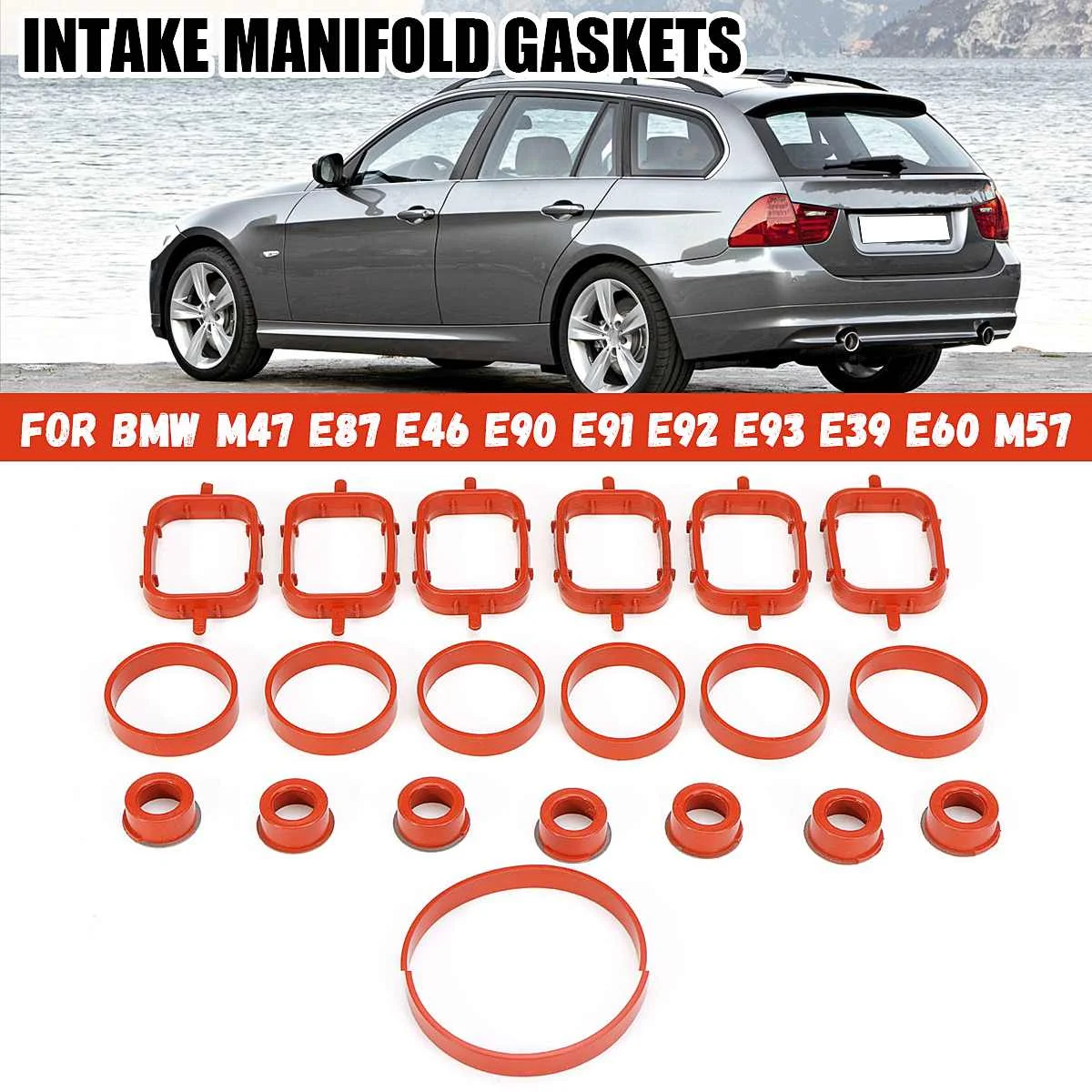 20PCS Car Rubber Intake Inlet Manifold Seal Gasket Repair Kit For BMW E87 E46 E90 E91 E92 E93 E39 E60 M57 11617790198
20PCS Car Rubber Intake Inlet Manifold Seal Gasket Repair Kit For BMW E87 E46 E90 E91 E92 E93 E39 E60 M57 11617790198