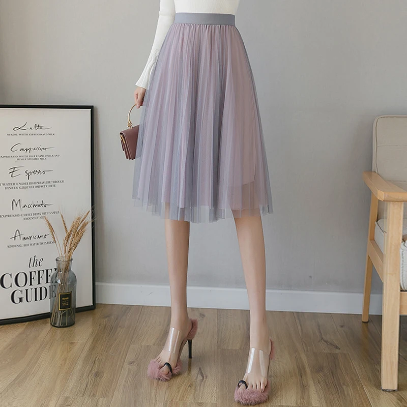 #0224 Summer 2022 Korean Style Elegant Pleated Skirt Women High Waist A-line Skirt Knee-length Mesh Skirt Ladies Sexy
#0224 Summer 2022 Korean Style Elegant Pleated Skirt Women High Waist A-line Skirt Knee-length Mesh Skirt Ladies Sexy