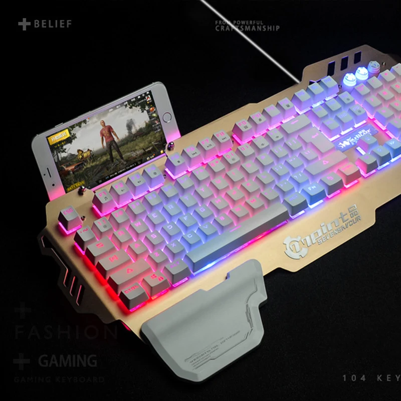 Gaming Keyboard Mechanical Wired USB Gaming Professional Blacklight LED Ajustable Light With Metal Panel For PC Gamer
Gaming Keyboard Mechanical Wired USB Gaming Professional Blacklight LED Ajustable Light With Metal Panel For PC Gamer