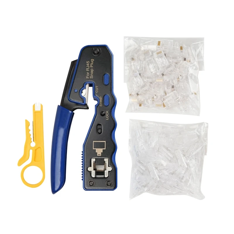 RJ45 Crimper Tool Kit for Cat6 Cat5 Cat5E 8P8C Modular Connectors All-In-One Network Tool Cable Crimper
RJ45 Crimper Tool Kit for Cat6 Cat5 Cat5E 8P8C Modular Connectors All-In-One Network Tool Cable Crimper