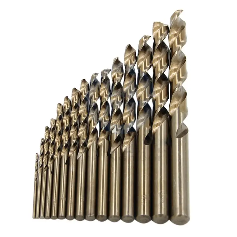 N0HB 15Pcs 1.5mm-10mm Cobalt High Speed Steel Twist Drill Bits M35 Steel Punch Tools
N0HB 15Pcs 1.5mm-10mm Cobalt High Speed Steel Twist Drill Bits M35 Steel Punch Tools