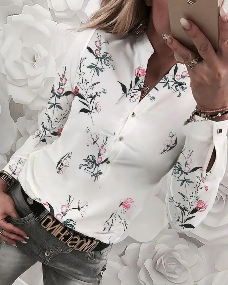 Printing Blouses Women Clothing V Neck Button Long Sleeve Shirts Top Summer Pullover Elegant Shirt Gothic Clothes Blouses 2021
Printing Blouses Women Clothing V Neck Button Long Sleeve Shirts Top Summer Pullover Elegant Shirt Gothic Clothes Blouses 2021