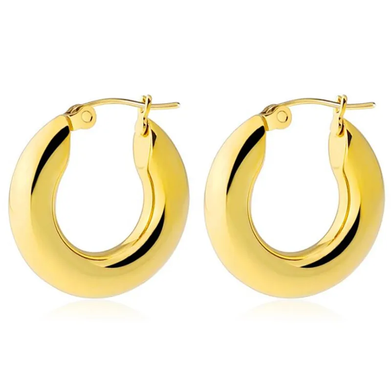 316 L Stainless Steel Gold Color 5mm Line Big Earring Round Shape Hoop Earrings Never Fade Allergy Free
316 L Stainless Steel Gold Color 5mm Line Big Earring Round Shape Hoop Earrings Never Fade Allergy Free