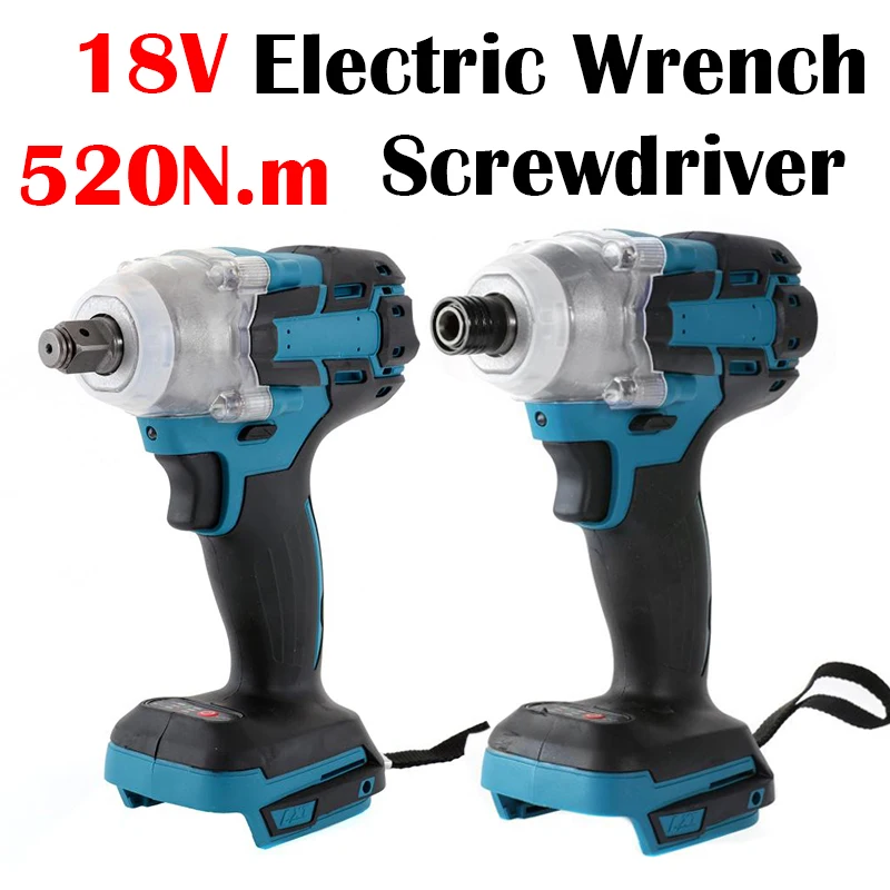 18V 520N.m Brushless Cordless Electric Impact Wrench Rechargeable Electric Screwdriver Power Tool LED Light For Makita Battery
18V 520N.m Brushless Cordless Electric Impact Wrench Rechargeable Electric Screwdriver Power Tool LED Light For Makita Battery