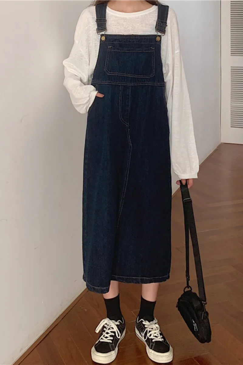 Design sense niche denim dress spring women's 2021 new over knee mid length age reducing strap skirt
Design sense niche denim dress spring women's 2021 new over knee mid length age reducing strap skirt
