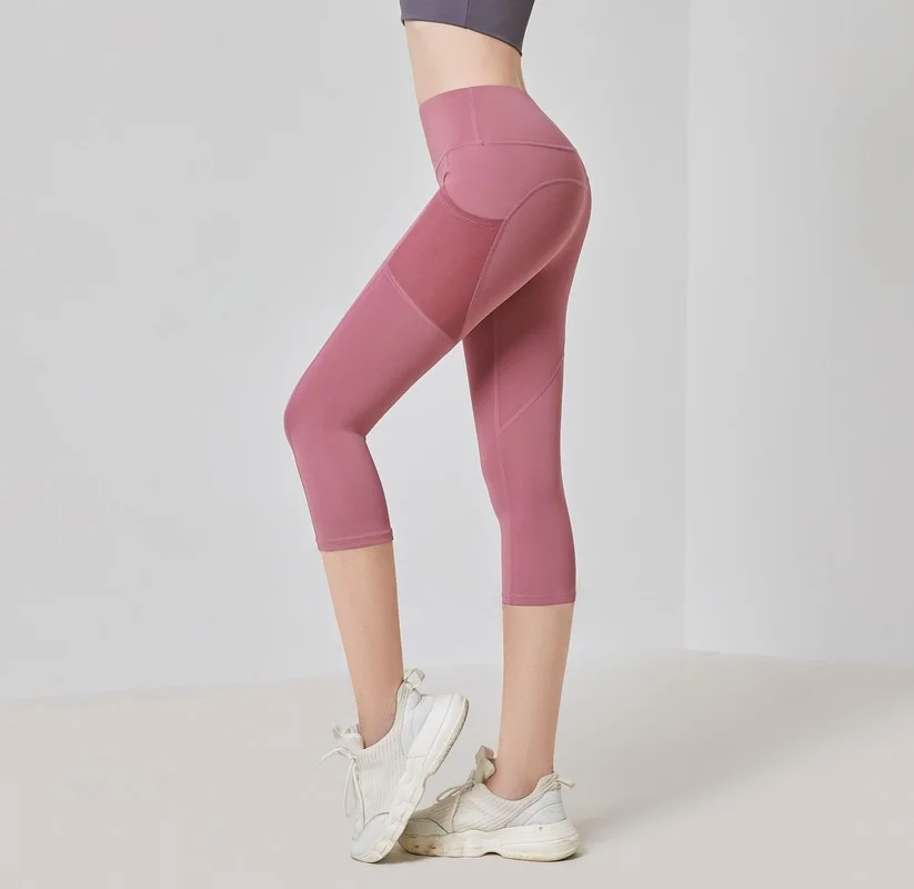 Women Yoga Leggings Mid-calf Length Sportswear with Pocket Mesh High Waisted Soft Solid Color Stitching Yoga Pant
Women Yoga Leggings Mid-calf Length Sportswear with Pocket Mesh High Waisted Soft Solid Color Stitching Yoga Pant