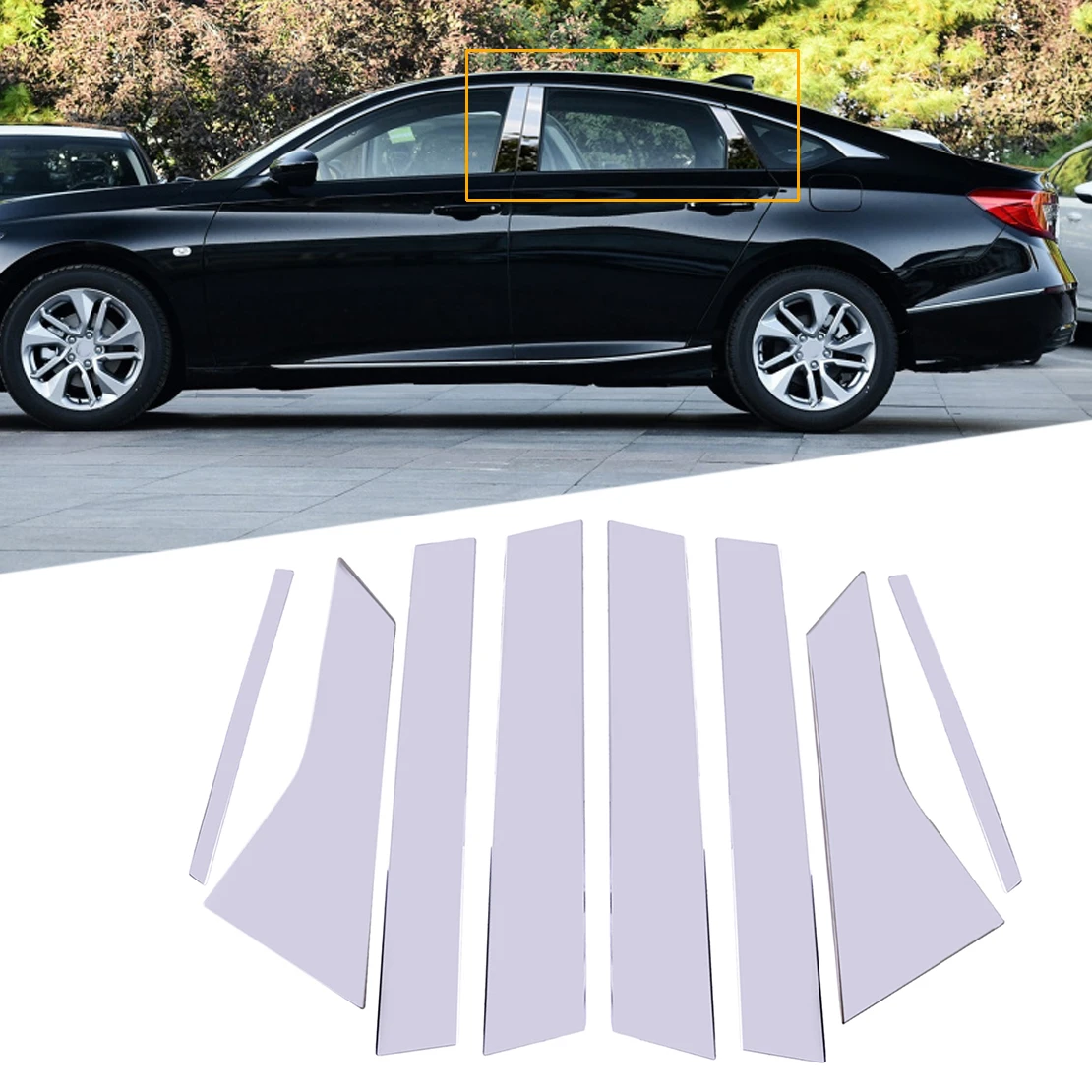 8pcs Chrome Stainless Steel Door Window Pillar Post Cover Trim Fit for Honda Accord 2018 2019 2020
8pcs Chrome Stainless Steel Door Window Pillar Post Cover Trim Fit for Honda Accord 2018 2019 2020
