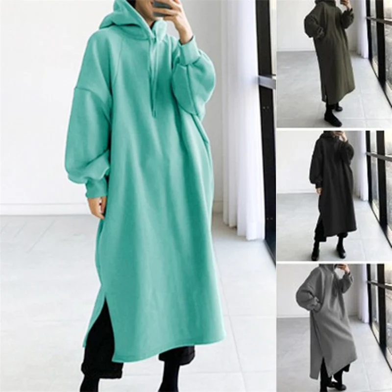 Autumn Sweatshirt Dress 2021 Fashion Women Hoodies Long Sleeve Sundress Casual Hooded Solid Loose Vestido Long Pullover
Autumn Sweatshirt Dress 2021 Fashion Women Hoodies Long Sleeve Sundress Casual Hooded Solid Loose Vestido Long Pullover
