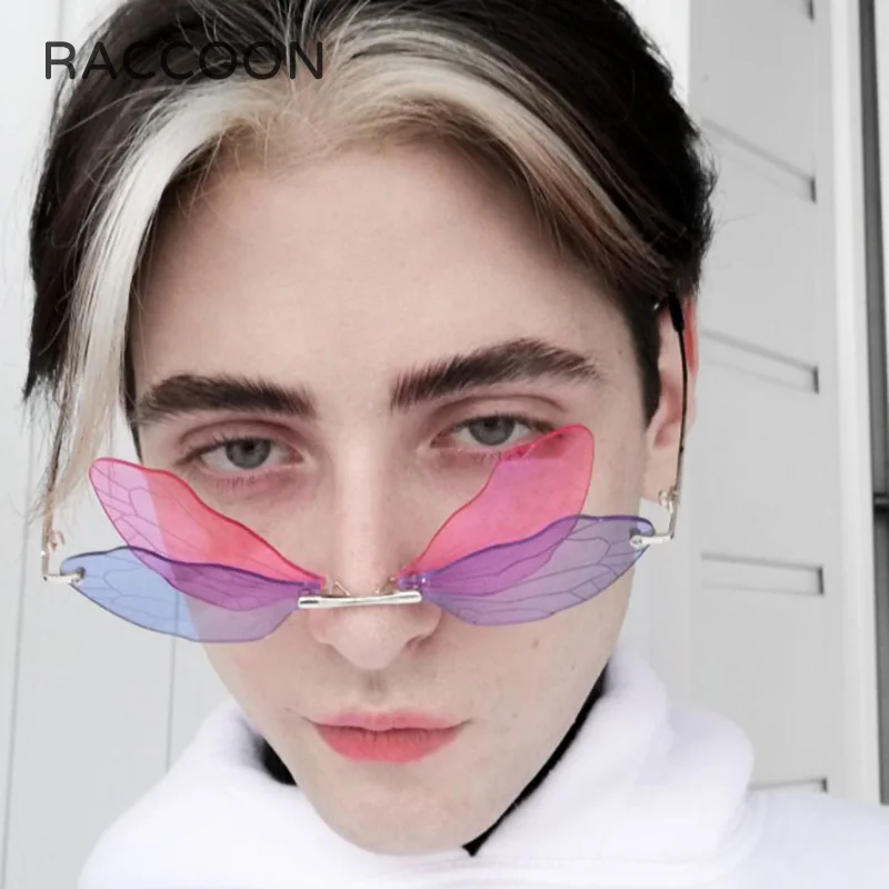 Fashion Unique Rimless Sunglasses Women Y2k Fairy Dragonfly Steampunk Men Frameless Gradient Clear Lens Double Wing Sun Glasses
Fashion Unique Rimless Sunglasses Women Y2k Fairy Dragonfly Steampunk Men Frameless Gradient Clear Lens Double Wing Sun Glasses