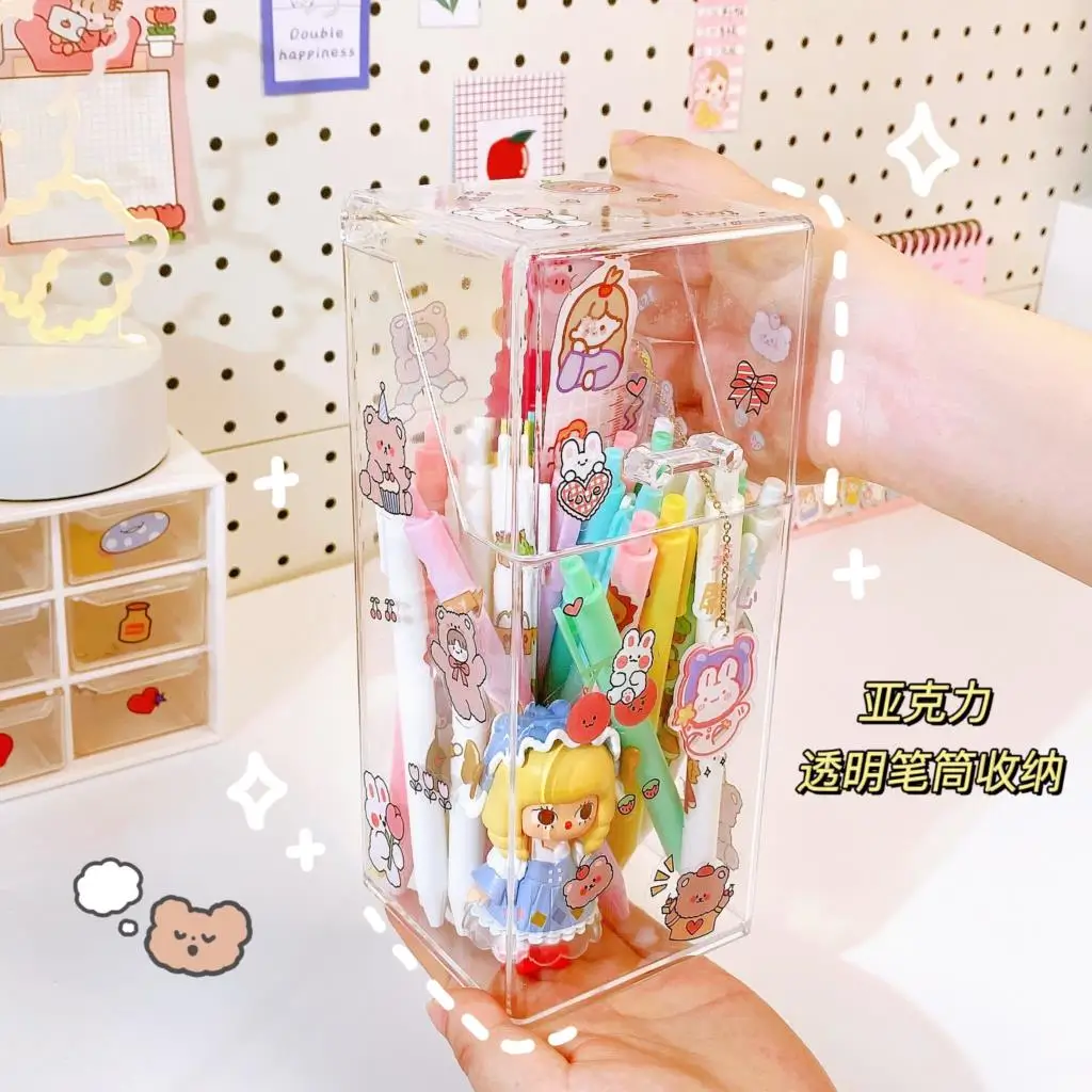 Acry Transparent Pen Holder Girl Ins Cute Storage Box Student Child Large Desktop Capacity Stationery Makeup Brush Bucket Work
Acry Transparent Pen Holder Girl Ins Cute Storage Box Student Child Large Desktop Capacity Stationery Makeup Brush Bucket Work